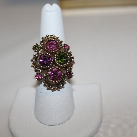 Vintage Sarah Coventry Austrian Lights  Ring - Picture 4 of 6
